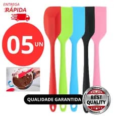Espátula Grande de Silicone Premium 27cm Não Risca Panelas Kit 1, 2, 3, 4 ou 5 Unidades