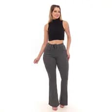 Flare Cinto Fake Malha Crepe
