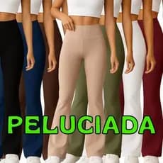 Calça flare boca de sino peluciada estilo bailarina zero transparencia Suplex Felpado