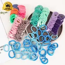 Kit 100 Xuxinhas Coloridas Elástico de Cabelo Resistente Scrunchies de Cabelo