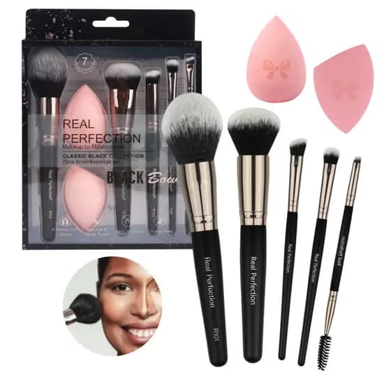 Kit Pincéis De Maquiagem Profissional Pincel Blush Po Contorno Real Perfection Pincel Grande