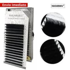 Cílios fio a fio Nagaraku Premium Volume Russo Curvatura D mix 7 ao 15mm Original Extensão de Cílios
