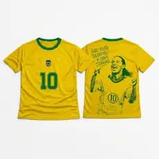 Camiseta Ronaldinho R10 Seleção Brasileira Copa Mundial Dryfit Premium Torcida Unissex Fresquinha