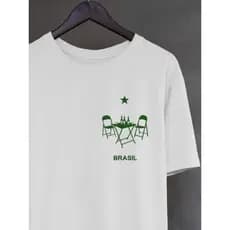 Blusa Feminina Estilosa Brasil Camiseta Mesa de Boteco Futebol Nacional Casual Premium