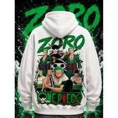 Moletom Zoro One Piece Anime Flanelado Premium Unissex Capuz Bolso Canguru Streetwear