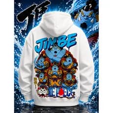 Moletom Jinbe One Piece Anime Flanelado Premium Unissex Capuz Bolso Canguru Streetwear