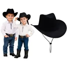 CHAPÉU COUNTRY RODEIO  CAMURÇA INFANTIL COM CORDÃO E REGULAGEM INTERNA