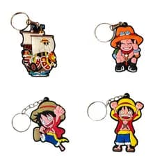 Chaveiro One Piece Emborrachado Silicone Luffy / Ace / Barco Resistente