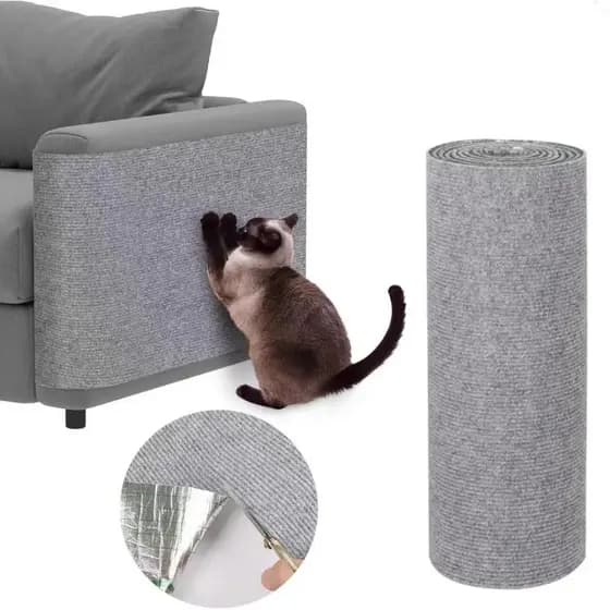 Adesivo Arranhador Grande 100x30 Cm Cinza Para Gatos Protetor De Sofá Cama Móveis Carpete