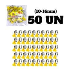 Kit 50 Abraçadeiras de Metal 10-16mm com Borboleta – Ajustável p/ Mangueiras e Tubos