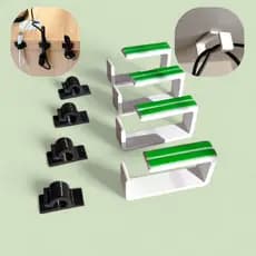 Kit Organizador de Cabos para Esconder Fios embaixo da Mesa Setup Gamer com Fixação Adesiva