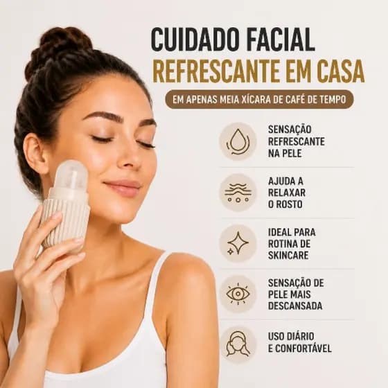 Rolo Facial de Gelo Anti Inchaço – Massageador Facial para Skincare