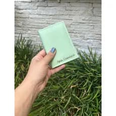 Porta Cartão Feminino Compacto Em Couro Sintético Personalizado Com Nome