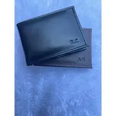 Carteira Masculina Slim Couro Legítimo Porta Cartão Personalizado Com Iniciais