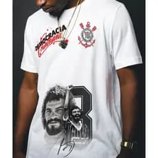 Camisa Corinthians Dr. Sócrates Magrão / Camiseta Poliéster Timão Democracia Corinthiana