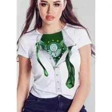 Camiseta 100% Poliéster Time Palmeiras Camisa do Verdão Blusa Vai Porco Time de Futebol Segunda Pele