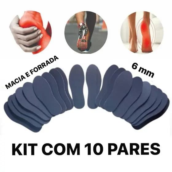 KIT 10 PARES PALMILHA ANTI-STRESS DE REPOSIÇÃO EM E.V.A 6mm