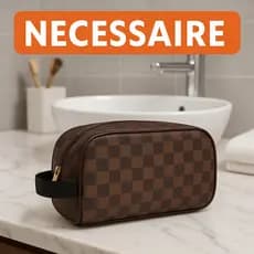 Necessaire de Viagem Compacta – Modelo Xadrez Estiloso com Acabamento de Qualidade