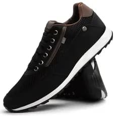 Sapatênis Casual Masculino Conforto Preto / Azul