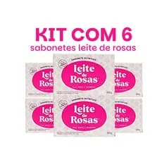 Kit com 6 sabonetes de Leite de Rosas