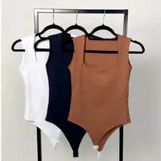 Body Feminino Regata Decote Quadrado/ Tecido Premium/ Tamanho (36 ao 40)/ Confortável e Versátil
