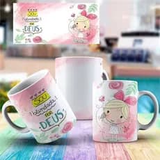 Caneca Porcelana - Xicara - Presente - Sou Blindada Por Deus