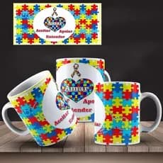 Caneca Porcelana Presente  - Amar Aceitar Apoiar Autismo