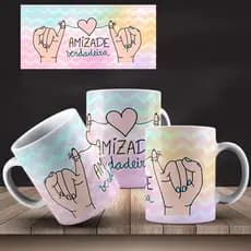 Caneca Porcelana Presente Amiga Amizade Verdadeira