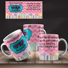 Caneca Porcelana - Presente - Uso Exclusivo Amiga Do Coração uma amiga de verdade