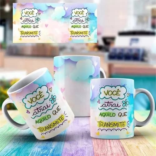Caneca Porcelana - Você Atrai Aquilo Que Transmite - Present