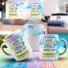 Caneca Porcelana - Você Atrai Aquilo Que Transmite - Present