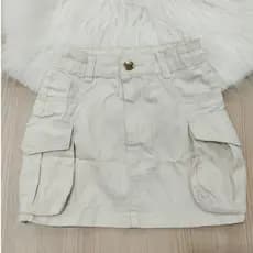 Saia Cargo Jeans Bege Saia Jeans Preta Saia Verde Militar Saia Cinza Feminina Juvenil com Bolso