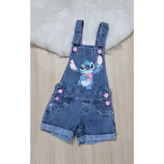 Jardineira Shorts Feminina Infantil