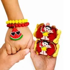 Par De Laco Magali Laço Turma Da Mônica Kit Infantil Acessórios Para Meninas Pulseira Infantil  Laço de Cabelo