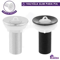 Válvula para Cuba Banheiro Pia Cromada ou Preta 7/8 em ABS