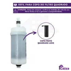 Refil Vela Para Torneira Copo Quadrado Filtro Carvão Ativado