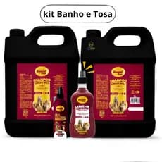 2 Shampoo 5L + 1 Leave-in 500ml + Colônia Cereja e Avelã para Cães e Gatos Genial Pet Banho e Tosa