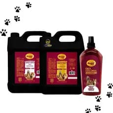 Kit Banho e Tosa Genial Pet Cereja e Avelã - Shampoo + Condicionador + Colônia Cuidado Completo