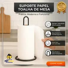 Suporte de Mesa Papel Toalha Cozinha Porta Guardanapos e Utensílios