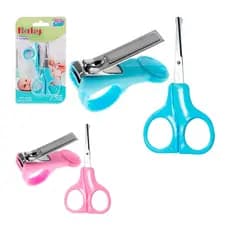 Kit Tesoura e Cortador de Unha Baby Infantil com Ponta Arredondada – Segurança e Cuidado para Bebê