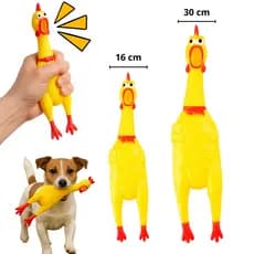 Galinha Frango de Borracha para Cachorro Mordedor – Faz Barulho | Brinquedo Pet