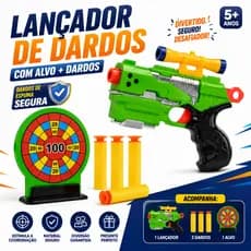 Pistola de Dardos Infantil Tipo Nerf Lançador de Espuma Brinquedo Tiro ao Alvo Seguro Crianças