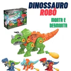 Dinossauro de Montar Infantil Brinquedo Educativo com Ferramentas + 4 Modelos Colecionaveis