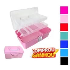 Maleta Organizadora Plástica Multiuso Com Divisórias + Mini Baby Box - Mega Box Plasnorthon