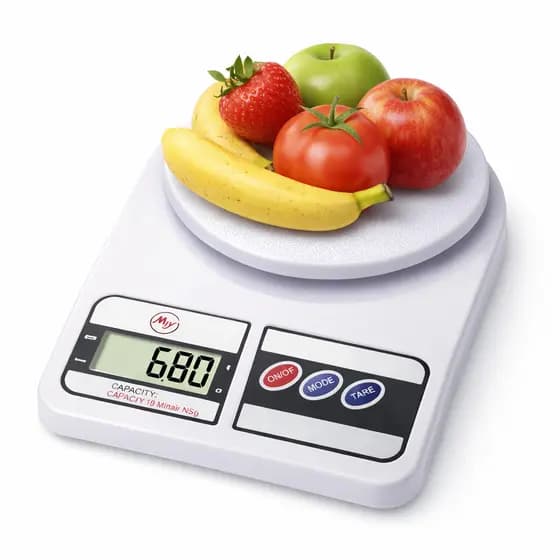 Balança de Cozinha Digital 10kg Alta Precisão Branco Confeitaria Fitness Dieta