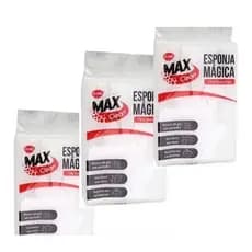 KIT Esponja Magica 5 Unidades Branca Max Clean Tira e Limpa Riscos
