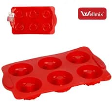 Forma de Silicone Retangular para Donuts e Mini Donuts 6 e 15 Cavas - várias cores - WELLMIX - 29X17