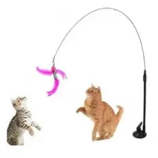 Brinquedo Interativo para Gatos com Ventosa e Penas – Antiestresse e Estímulo Mental
