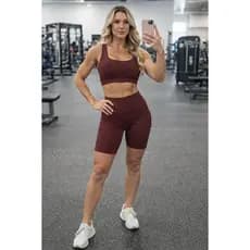 Conjunto Fitness Feminino Top e Short Cintura Alta Academia Moda Fitness