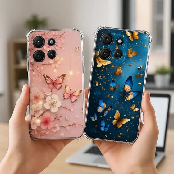 Motorola Moto G05 , G15 , G75 E G35 Capa Tpu Desenhos Variados Capinha Case Borboleta